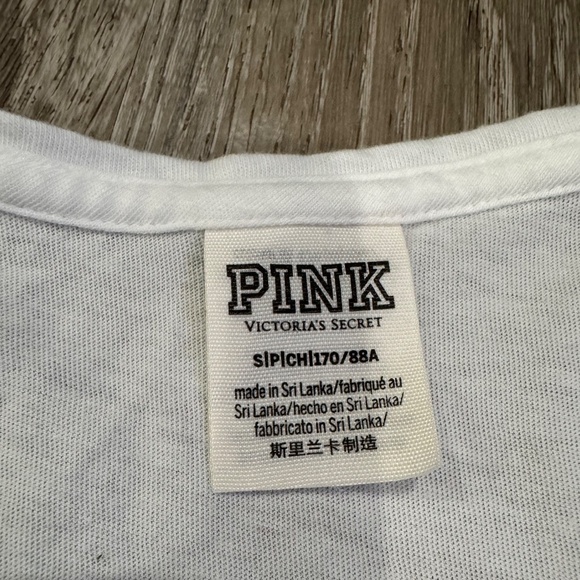 PINK Victoria Secret White Tank Top Women Size S . - Picture 6 of 7